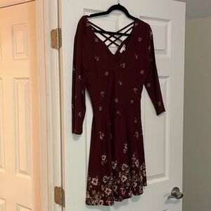 Cute Floral Criss Cross Back Dress